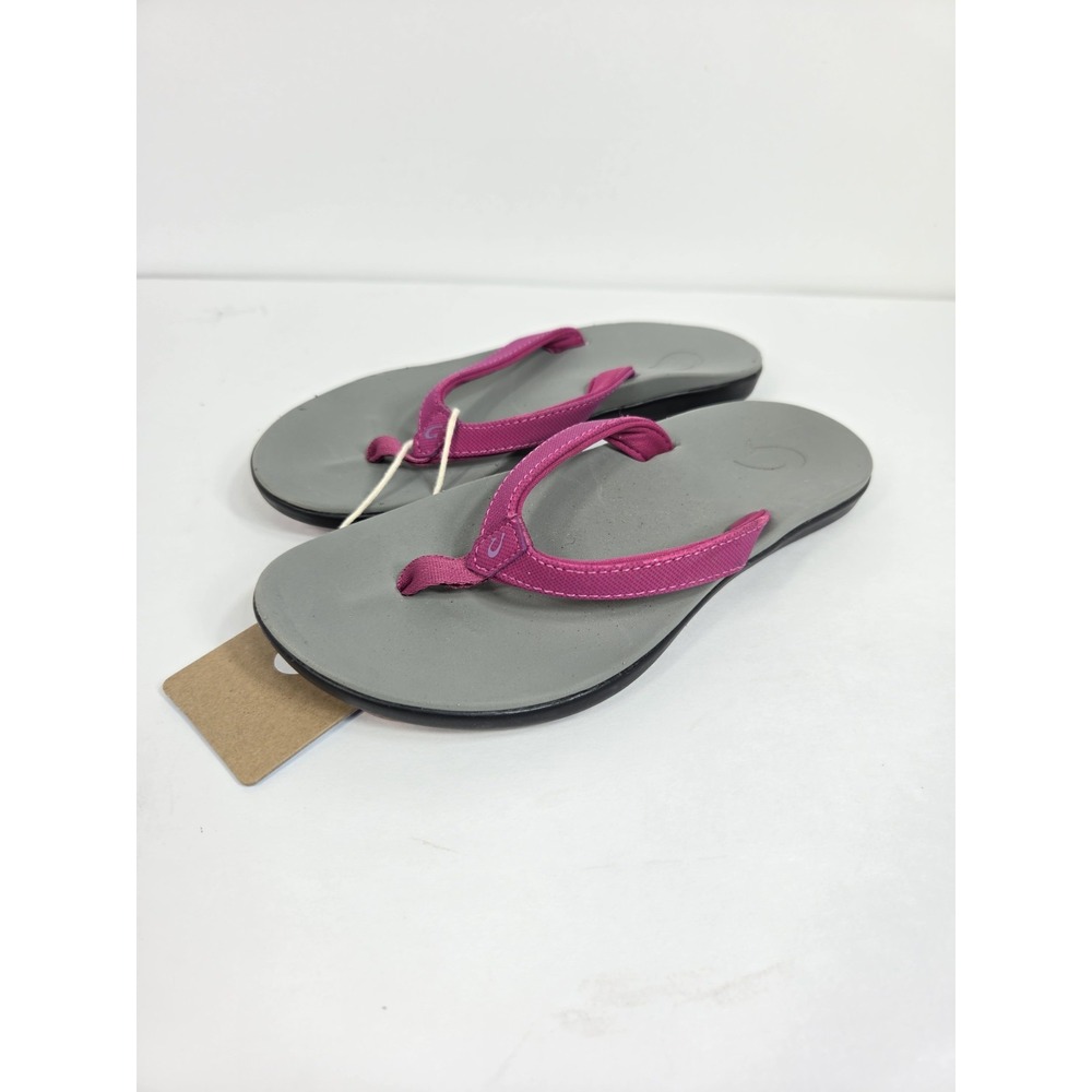 OLUKAI Girls Ho'opio Flip Flop SANDALS Size 2 Kids Grape